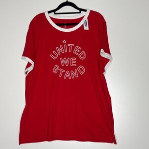 New Old Navy United We Stand Slim Fit Short Sleeve T-Shirt Women's Plus Size XXL